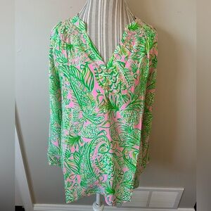 Lilly Pulitzer Elsa Top, NWT, Mandevilla Baby Fins and Flippers, Size Large